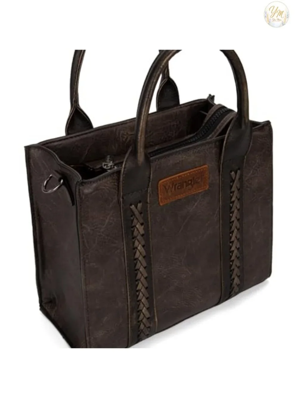 Faux Leather Tote Bag Satchel Handbag Crossbody Purse Top Handle Whipstitch